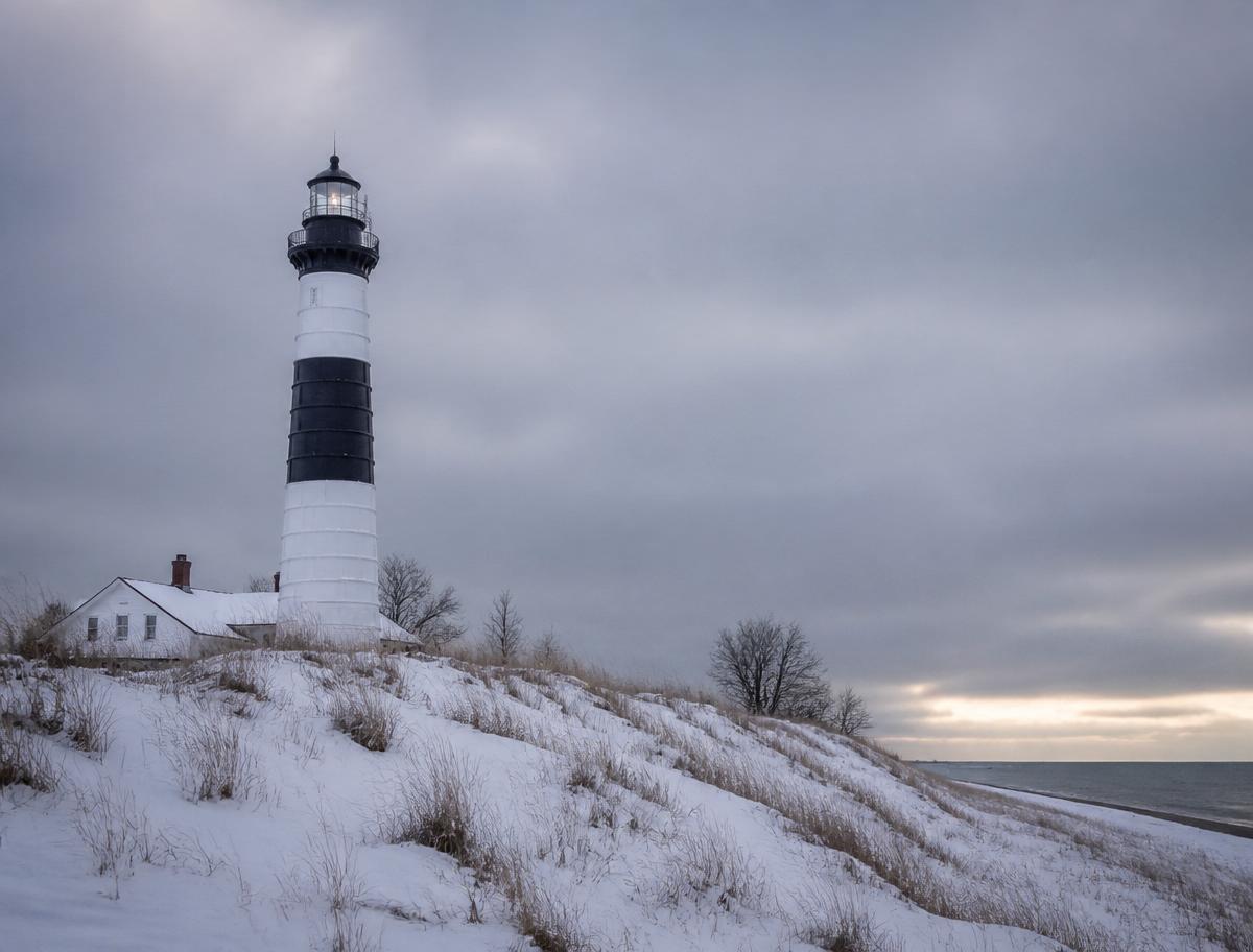Big Sable Point Lighthouse in winter